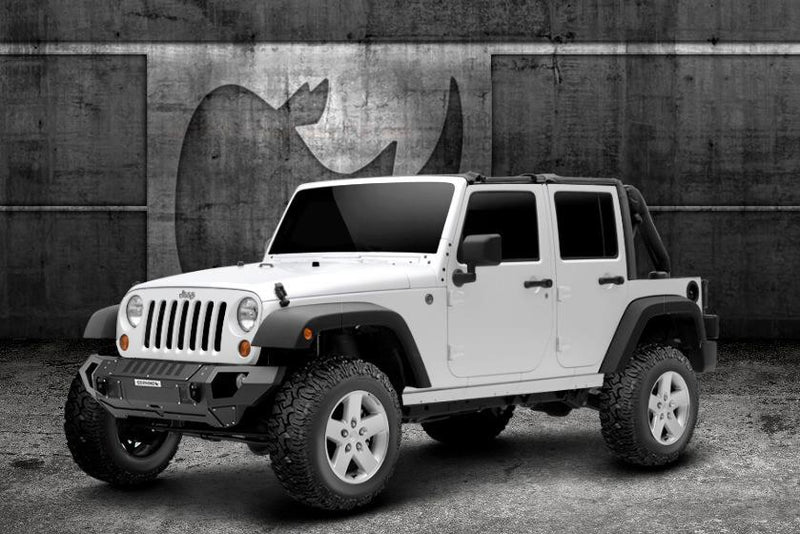 BRJ40 NEGRO TEXTURIZADO + STRAIGHT END CAPS JEEP WRANGLER JK 07-18