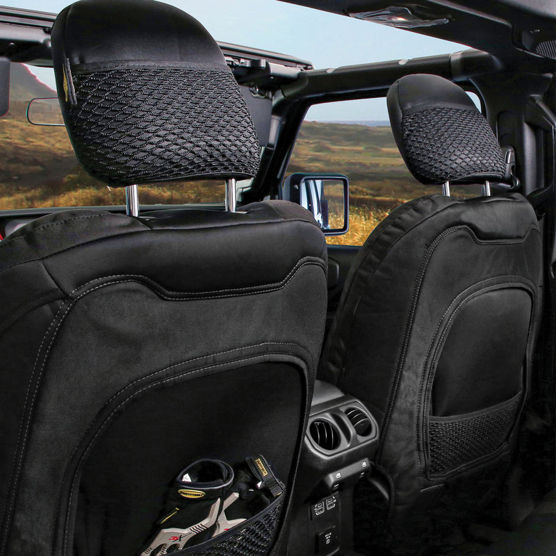 JUEGO DE FUNDAS DE NEOPRENO PARA ASIENTO DELANTERO Y TRASERO PARA JEEP WRANGLER UNLIMITED JL DE 4 PUERTAS ( 18-20 )