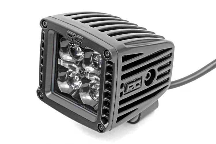 LUCES LED CREE CUADRADAS DE 2 PULGADAS - (PAR | SERIE NEGRA CON DRL BLANCO FRÍO)