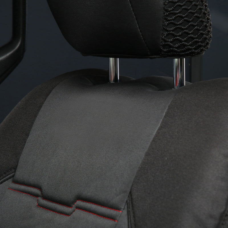 JUEGO DE FUNDAS DE NEOPRENO PARA ASIENTO DELANTERO Y TRASERO PARA JEEP WRANGLER UNLIMITED JL DE 4 PUERTAS ( 18-20 )