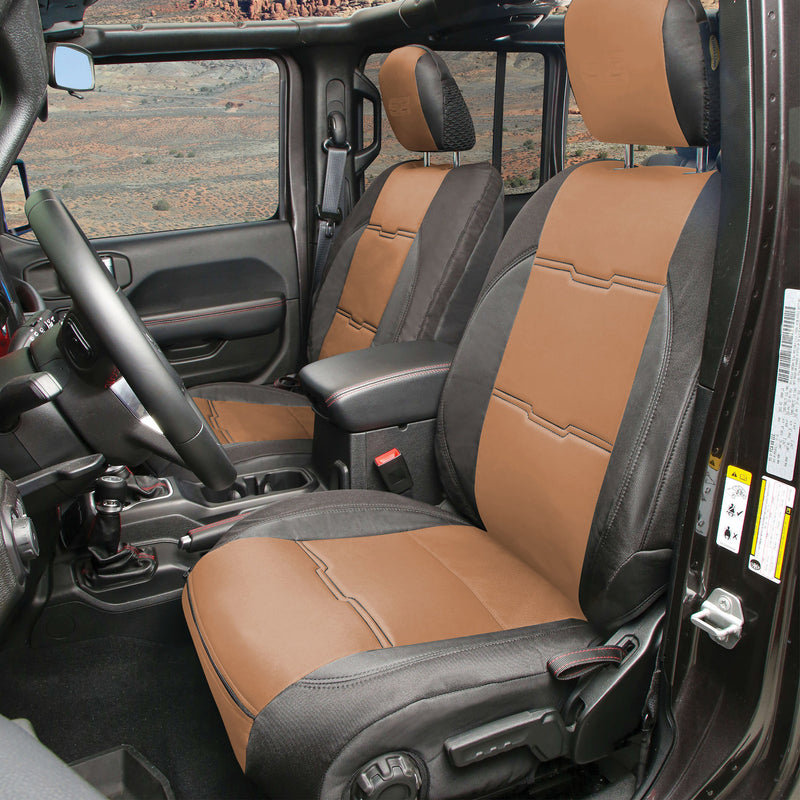 JUEGO DE FUNDAS DE NEOPRENO PARA ASIENTO DELANTERO Y TRASERO PARA JEEP WRANGLER UNLIMITED JL DE 4 PUERTAS ( 18-20 )
