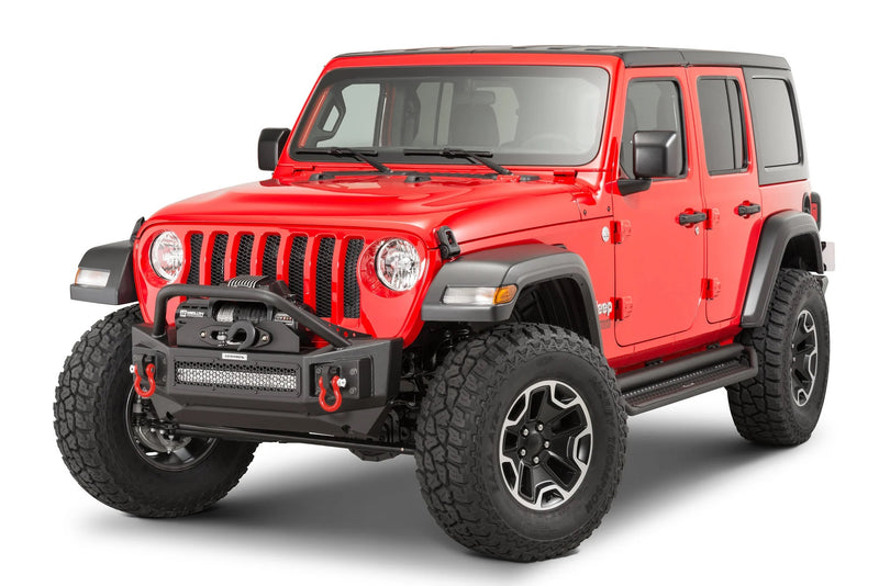 DEFENSA DELANTERA CON PORTA LAMPARA JEEP (JK 07-18, JL 18-20 , GLADIADOR18-20)